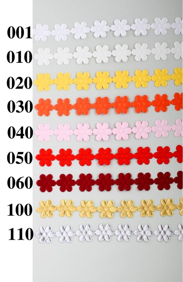 Aplikacje kwiatek pełny duży, 1mb czerwony