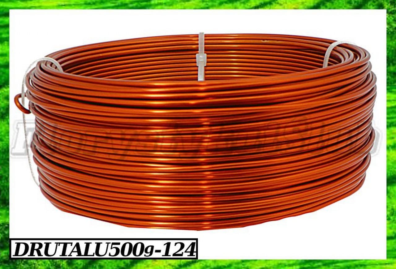 Drut  aluminiowy śr.2mm/500g/60mb, miedziowy