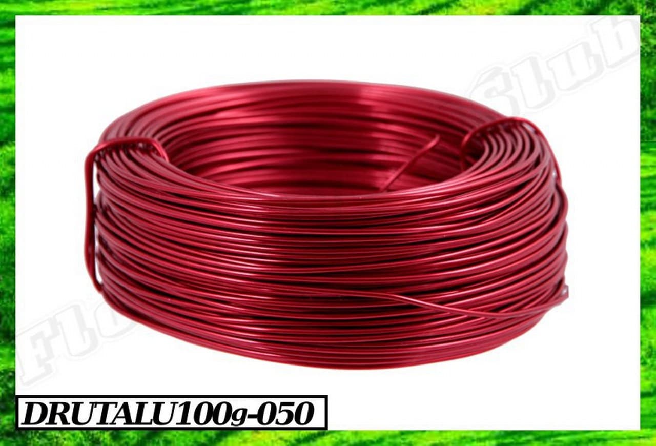 Drut florystyczny aluminiowy 1mm/20m czerwony