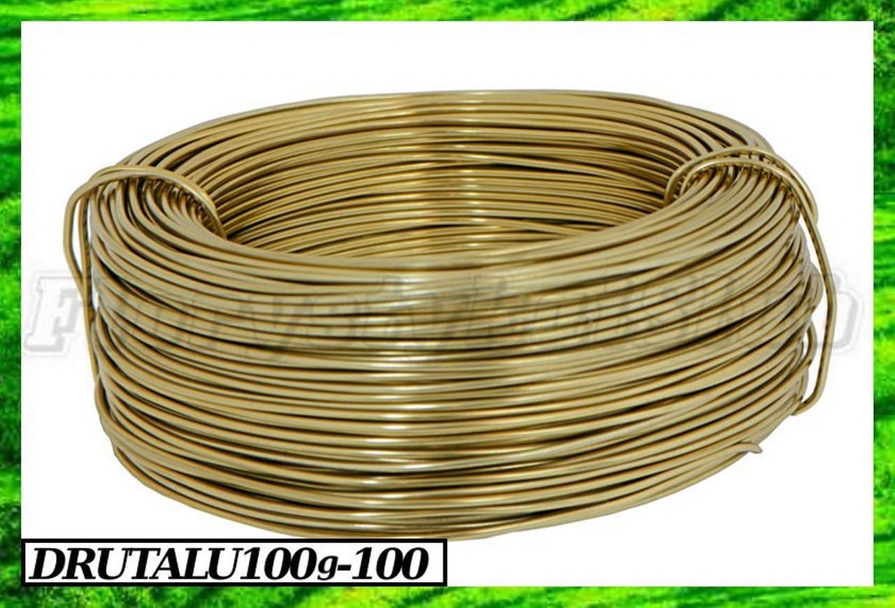 Drut florystyczny aluminiowy 1mm/20m złoty