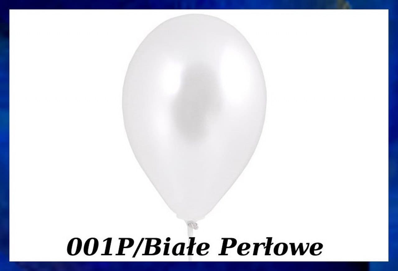 Balony metaliczne 10 cali, 100szt. białe perłowe