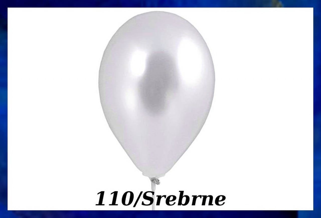 Balony metaliczne 10 cali, 100szt. srebrne