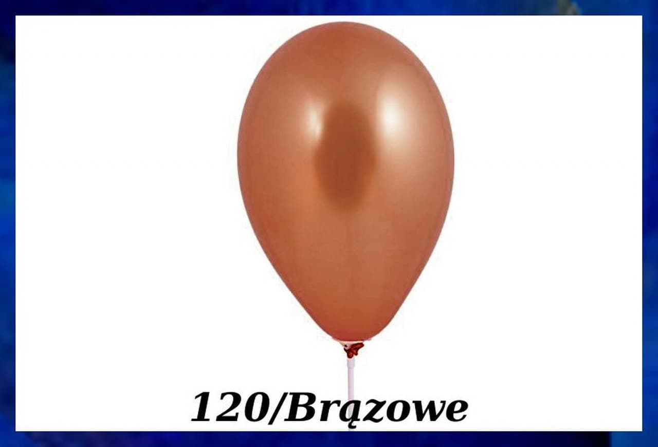 Balony metaliczne 10 cali, 100szt. brązowe