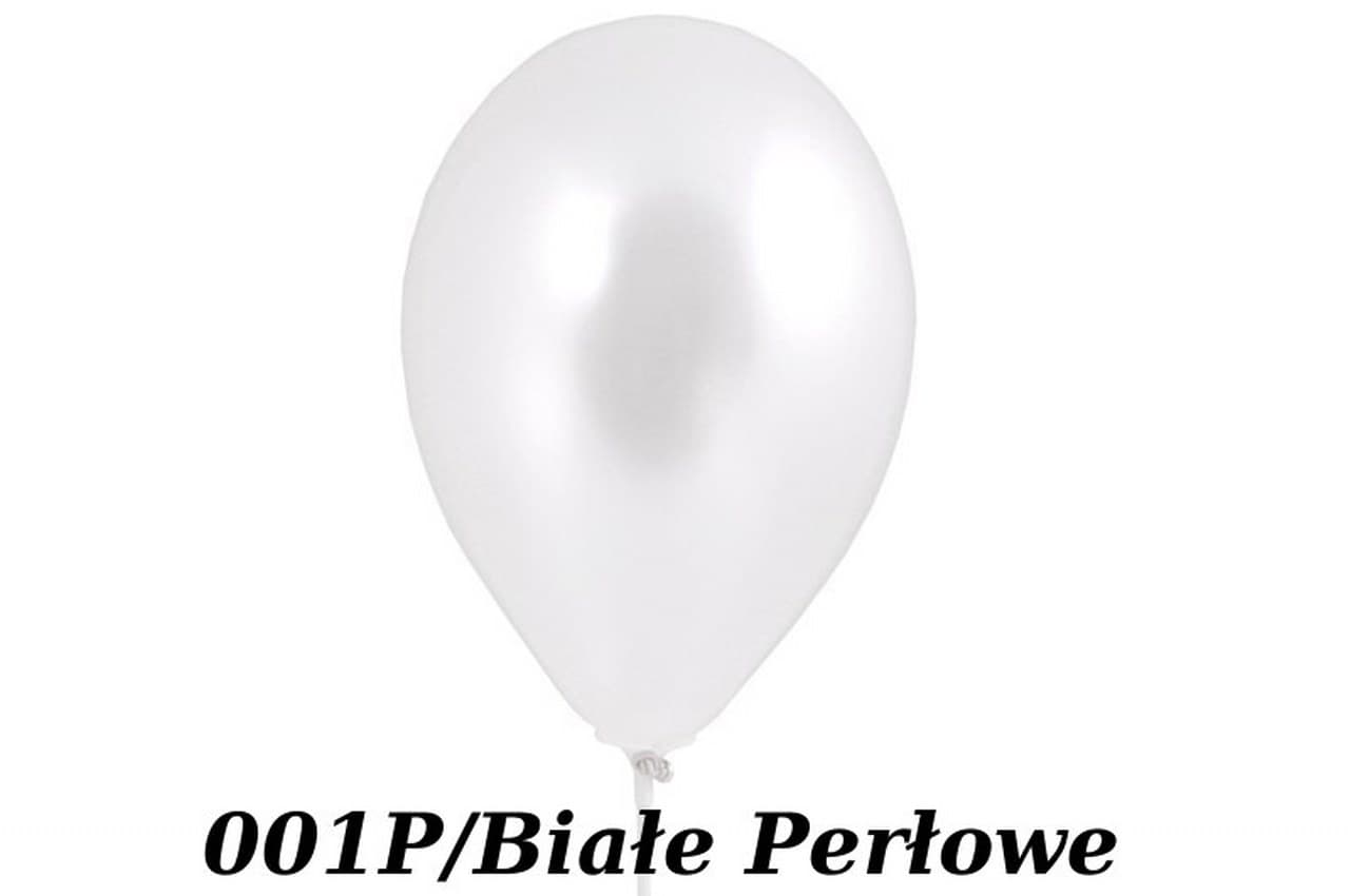 Balony metaliczne 12 cali, 100szt. białe perłowe