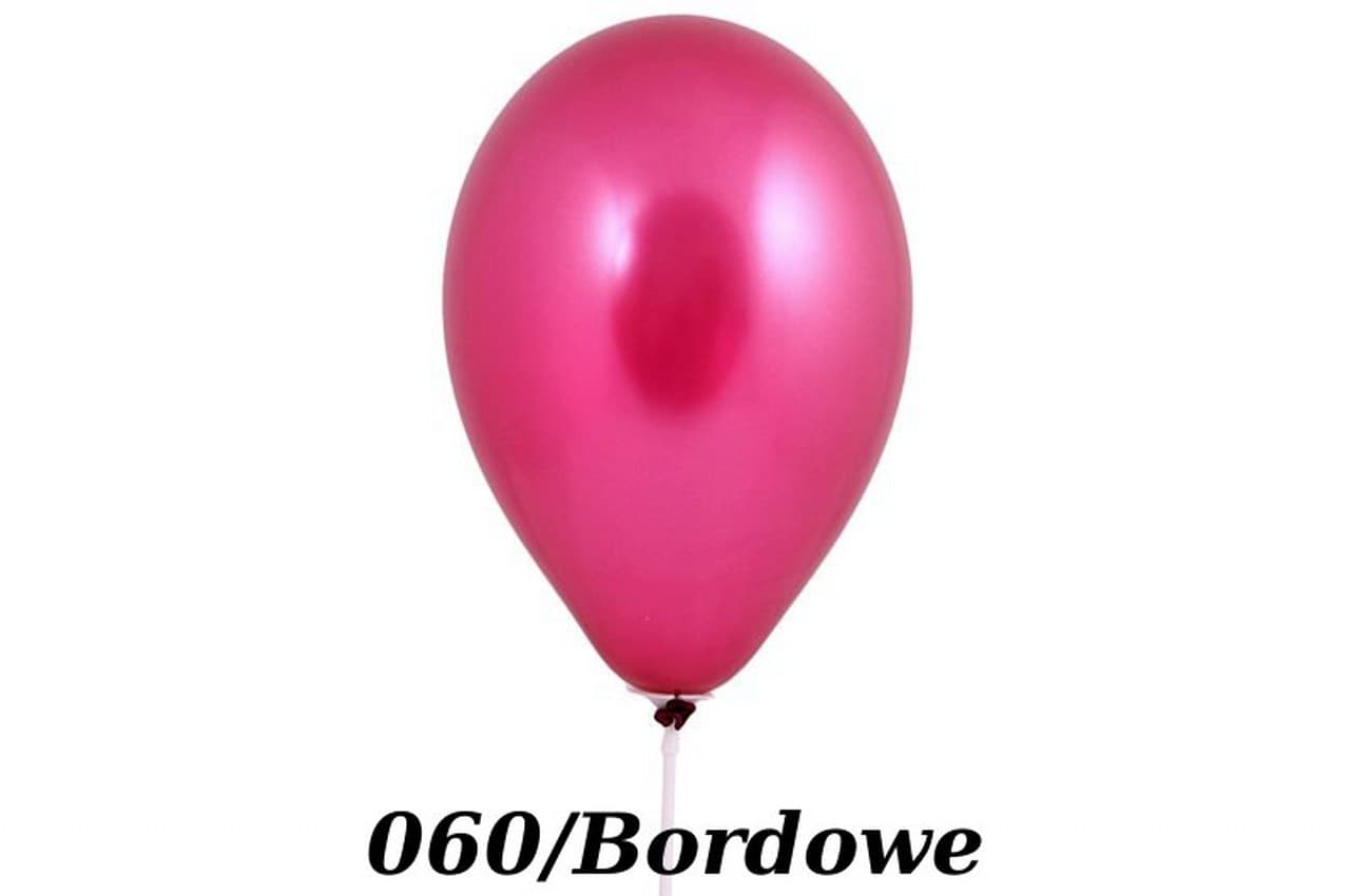 Balony metaliczne 12 cali, 100szt. bordowe