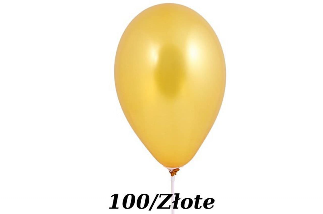 Balony metaliczne 12 cali, 100szt. złote