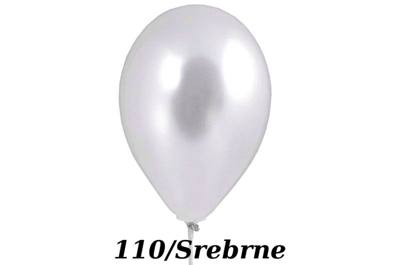 Balony metaliczne 12 cali, 100szt. srebrne