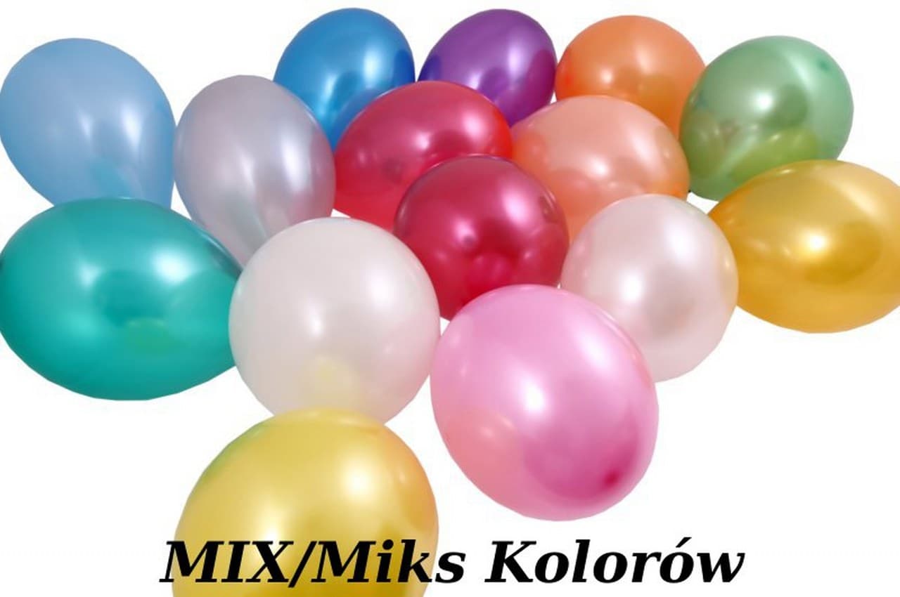 Balony metaliczne 12 cali, 100szt. miks kolorów