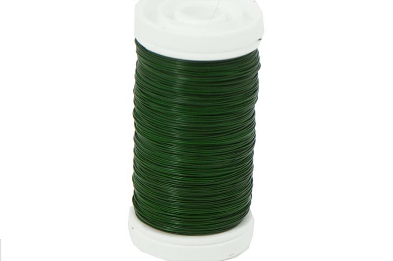 Drut stalowy śr.0,35mm/100g, dł.130m, zielony