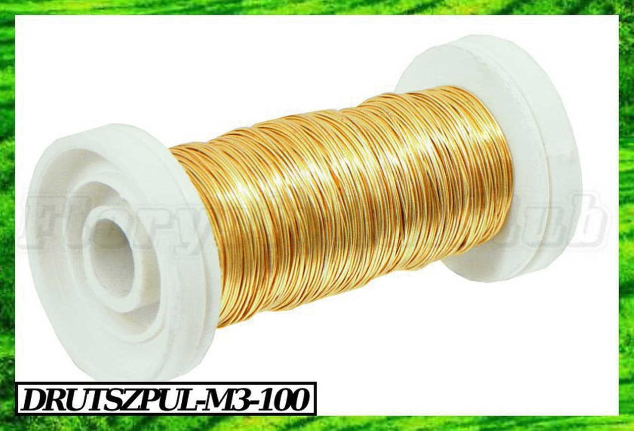 Drut stalowy metal 0,3mm/75g/ok.135mb, złoty