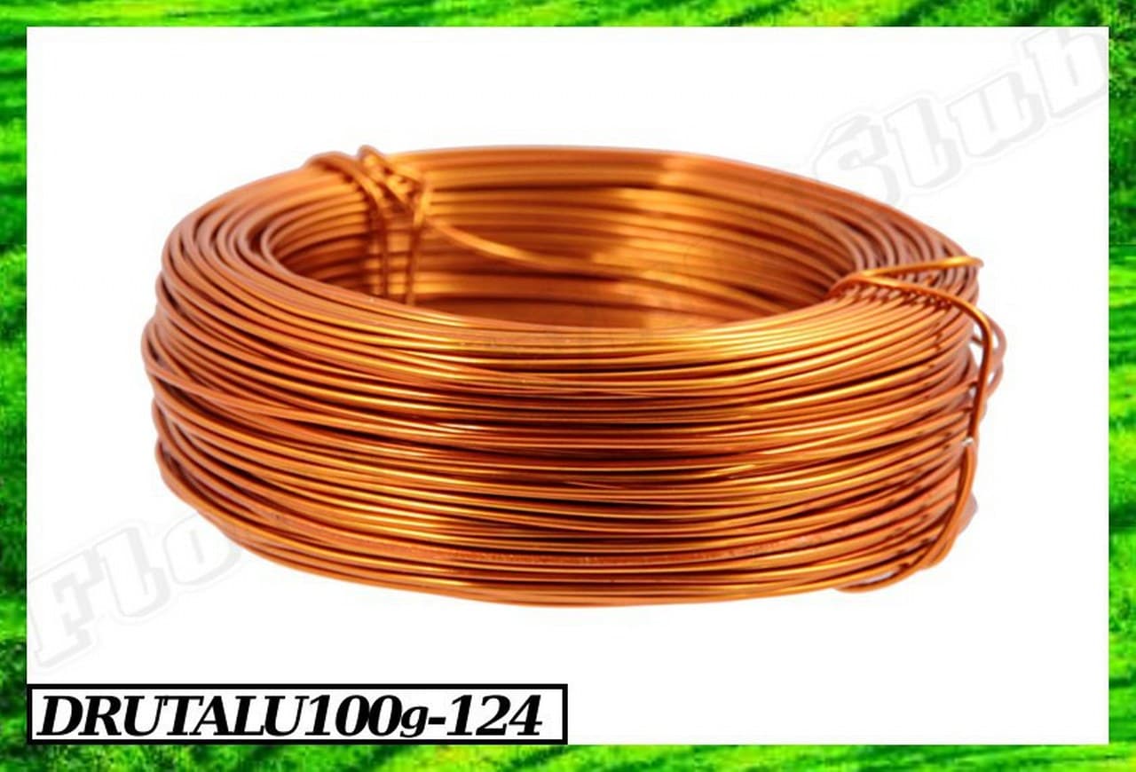 Drut florystyczny aluminiowy 1mm/20m miedźowy