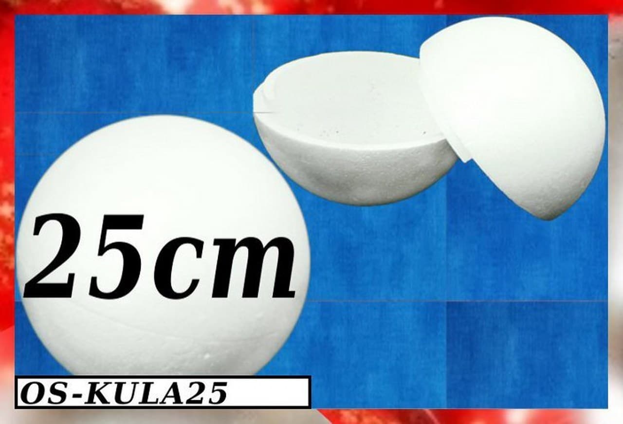 Kula Styropianowa pusta śr. 25cm, 2 połówki