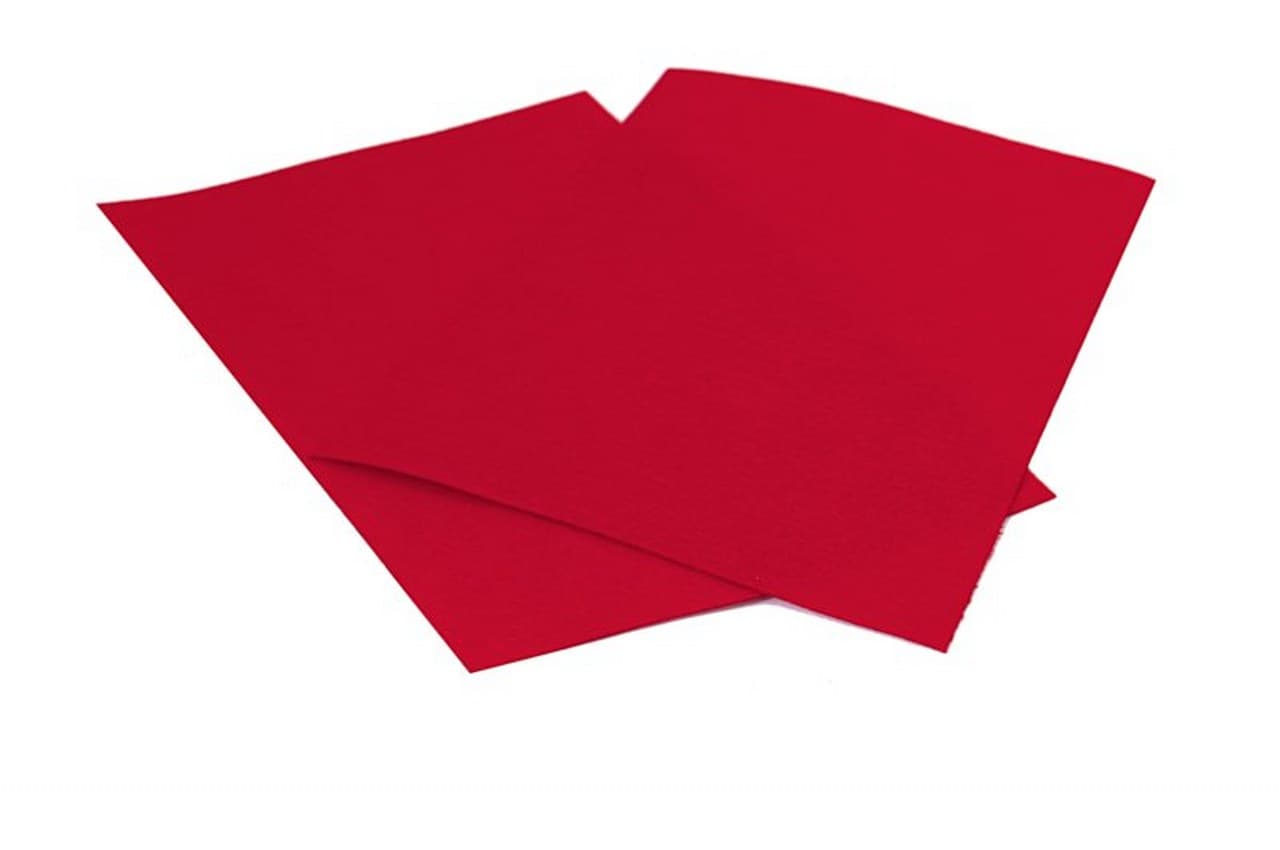Filc dekoracyjny, grubość 1,5mm, 20x30cm, czerwony