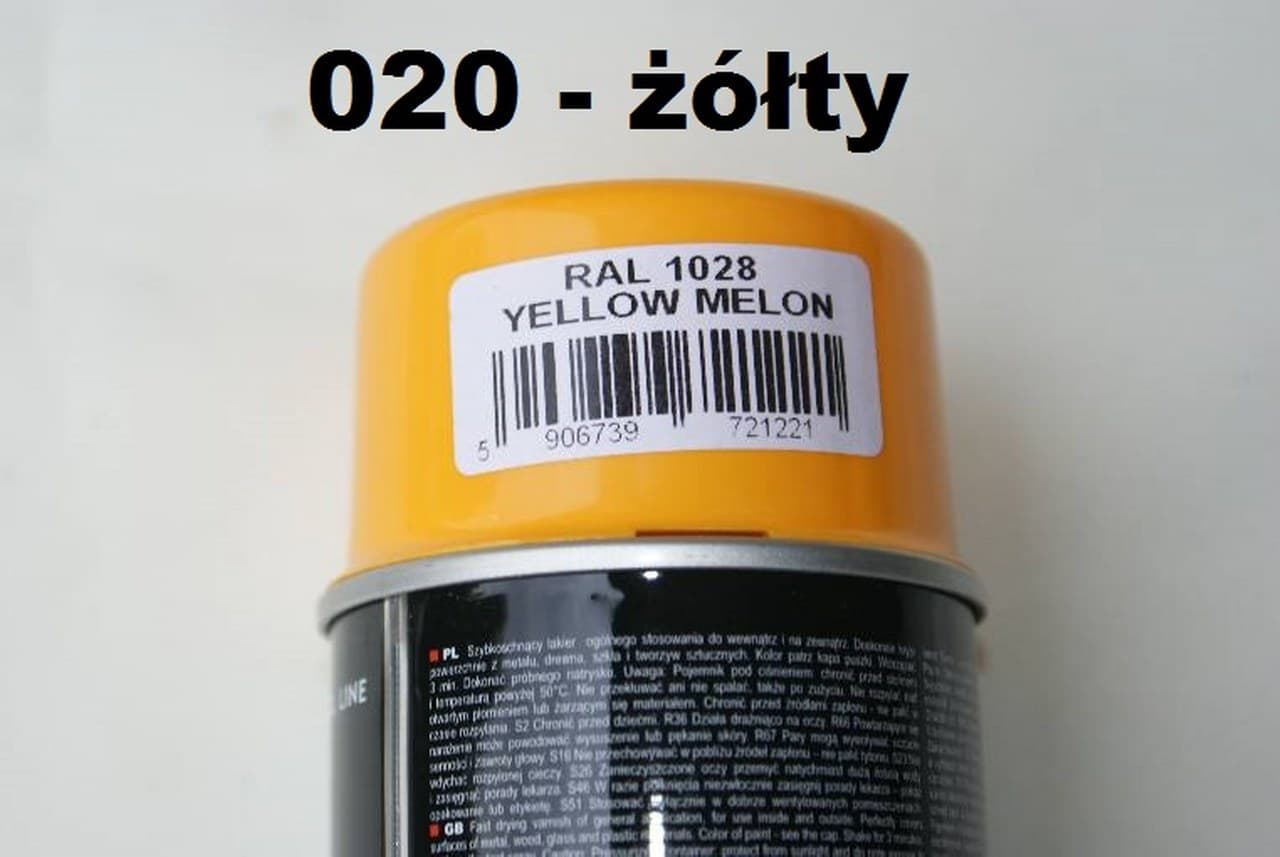 Szybkoschnąca farba w sprayu, 400ml, żółta
