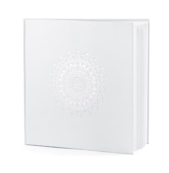 Księga Gości Komunijnych srebrny ornament 25kartek