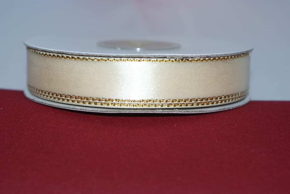 Wstążka satynowa ZP 15mm/27mb jasnokremowa