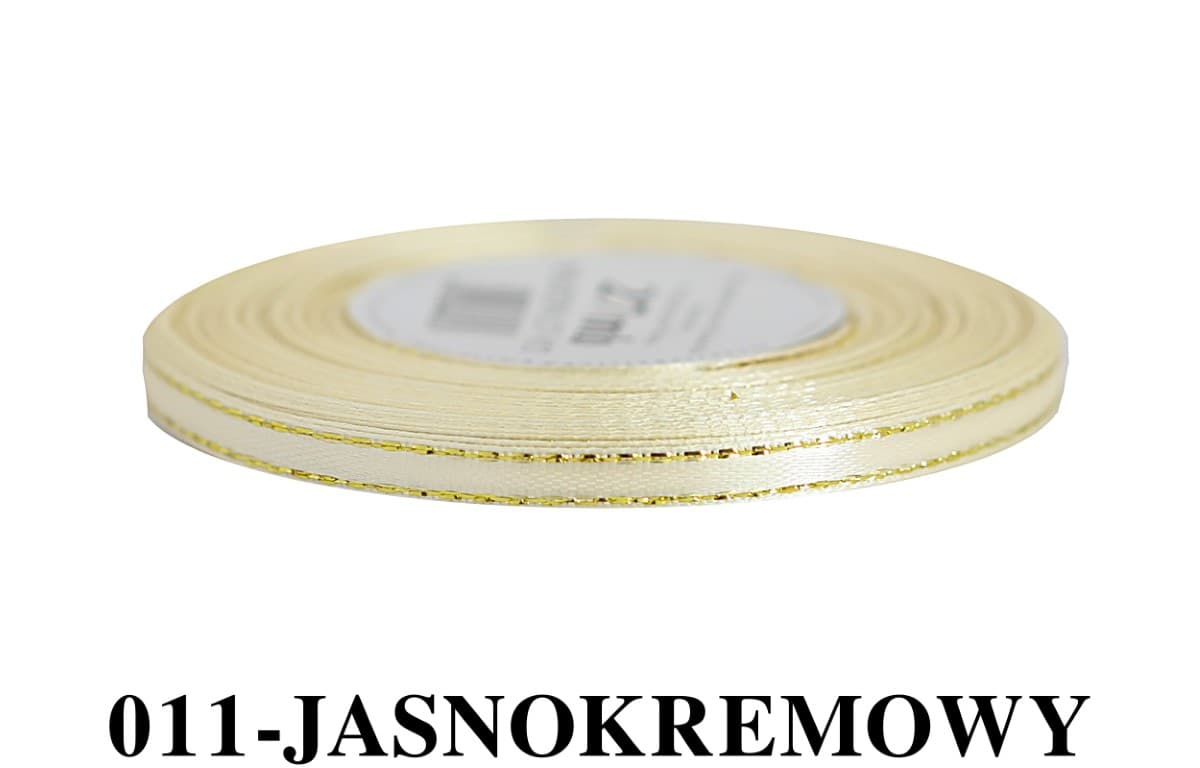 Wstążka satynowa ZP 6mm/27mb jasnokremowa