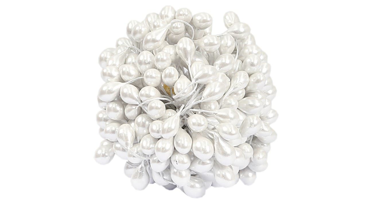 Perełki Koraliki na druciku 8mm/144szt. białe