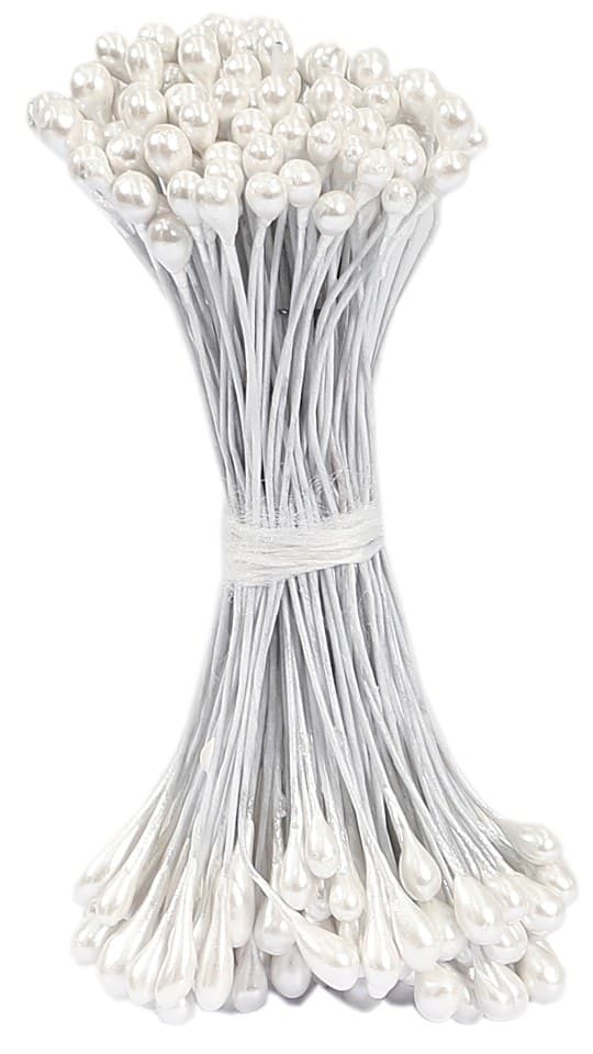 Perełki Koraliki na druciku 3mm/144szt. białe