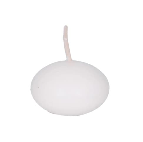 Świeca dysk pływający matowy śr. 4 cm biały