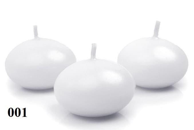 Świeca dysk pływający matowy śr. 4 cm biały