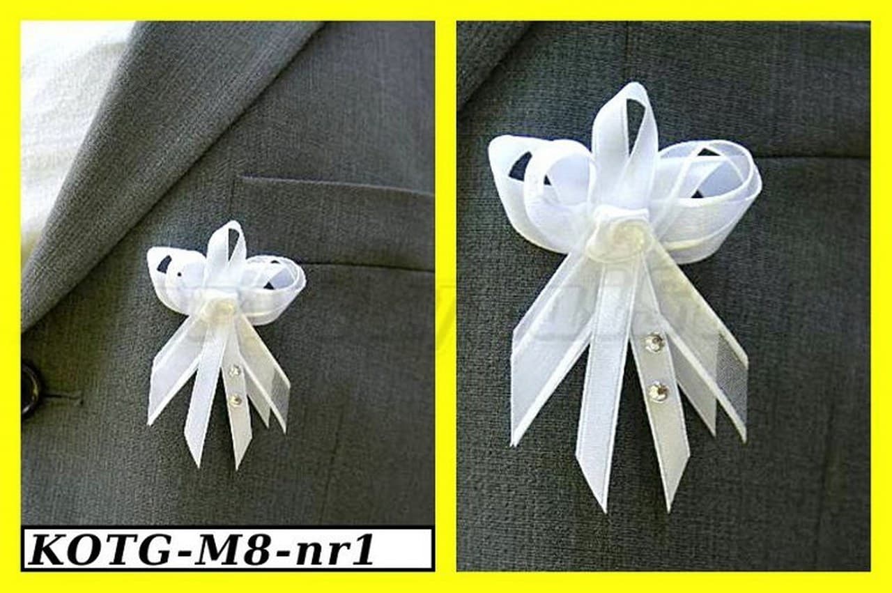 Kotylion dla Gości z dżetami biały