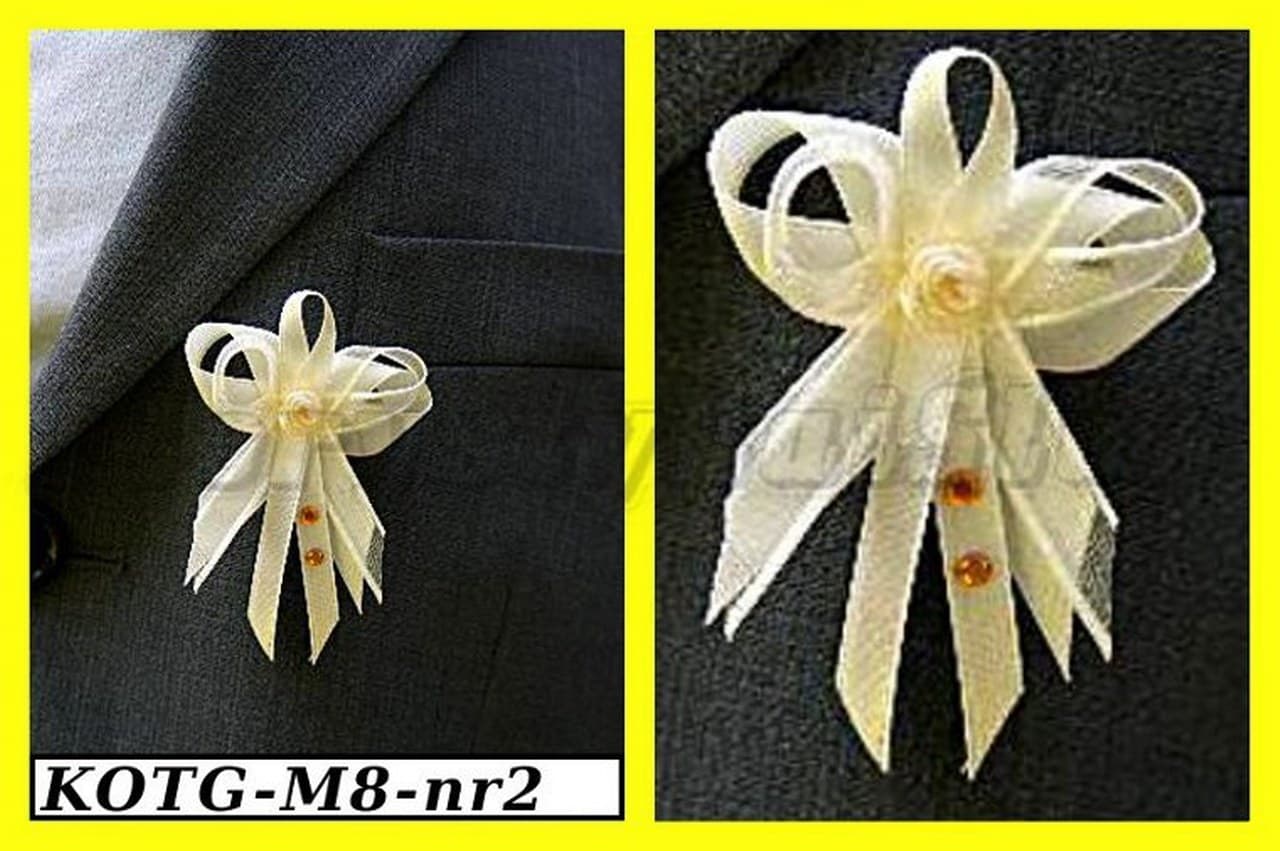 Kotylion dla Gości z dżetami kremowy 