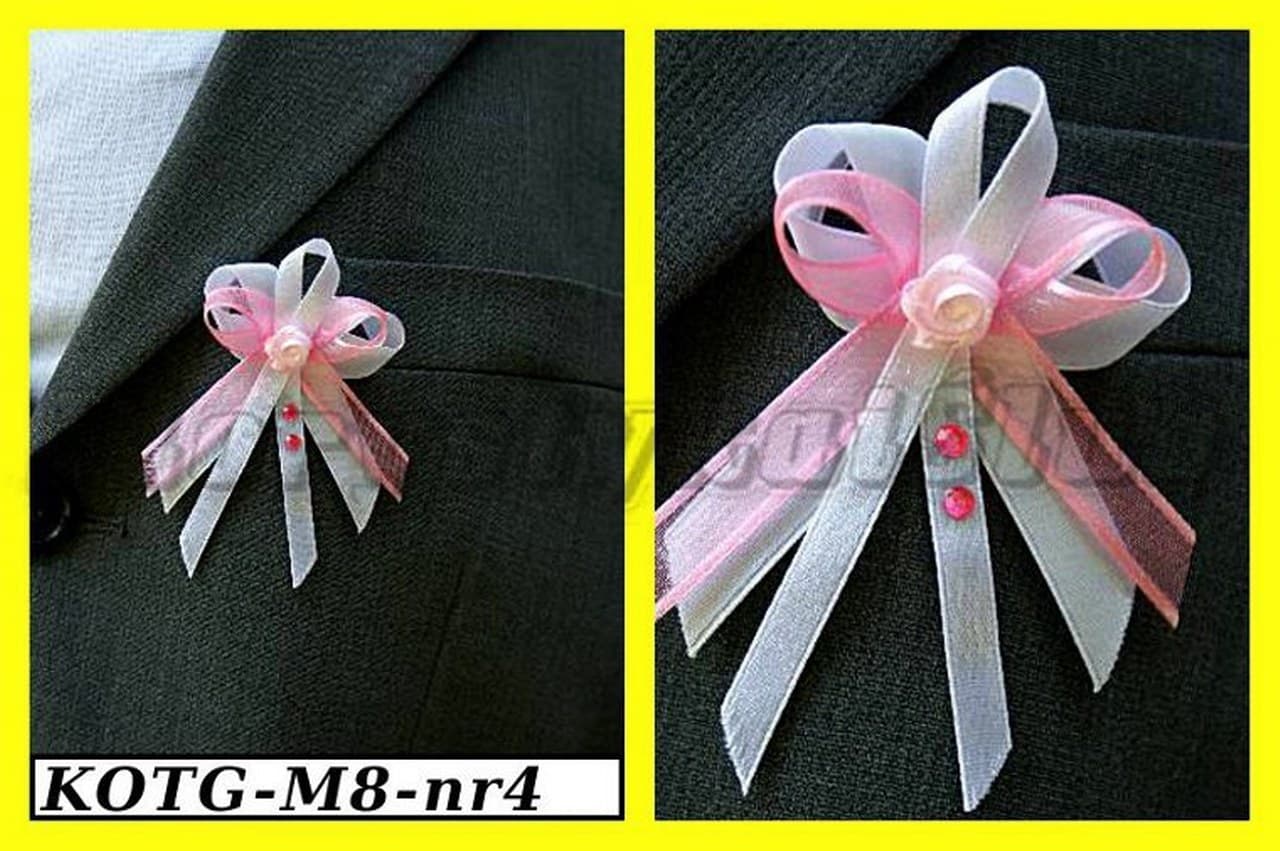 Kotylion dla Gości z dżetami różowy