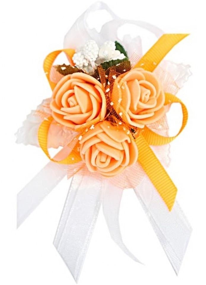 Duży kotylion dla rodziców 6x9cm, łososiowy