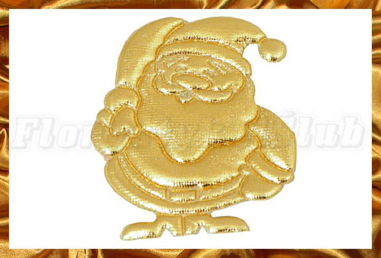 Aplikacje mikołaj 32szt./1mb złote metalizowane