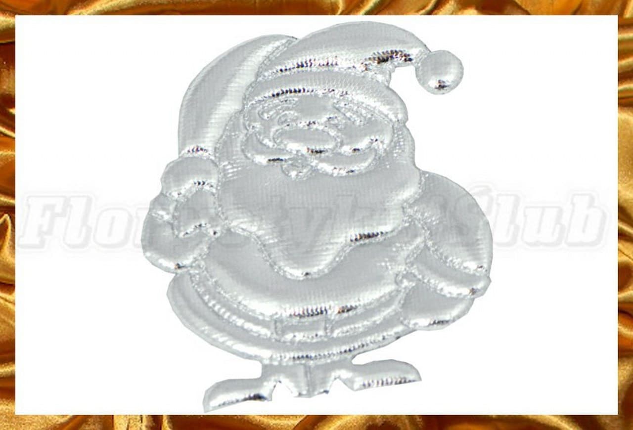 Aplikacje mikołaj 32szt./1mb srebrne metalizowane