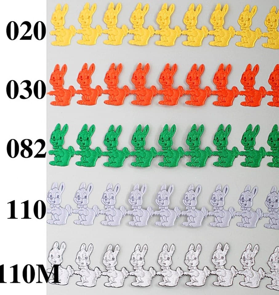 Aplikacje zajączek 1,5x2,5cm/65szt, srebrny błysk