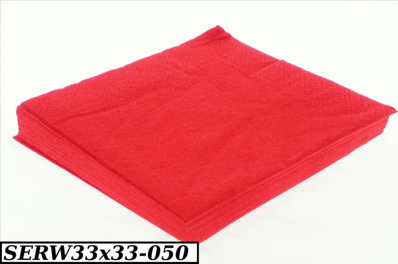 Serwetki Trójwarstwowe, 20szt, 33x33 czerwone