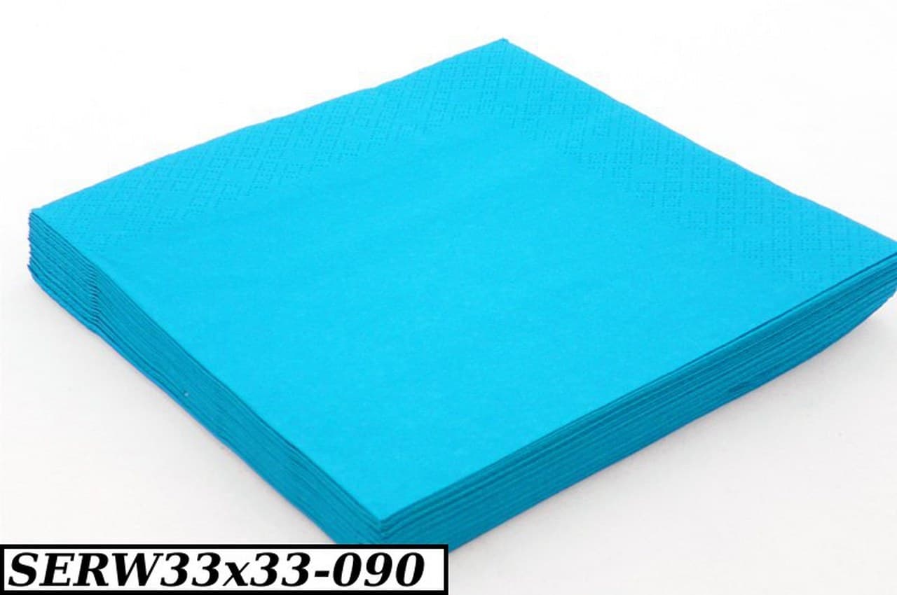 Serwetki Trójwarstwowe, 20szt,  33x33 turkusowe