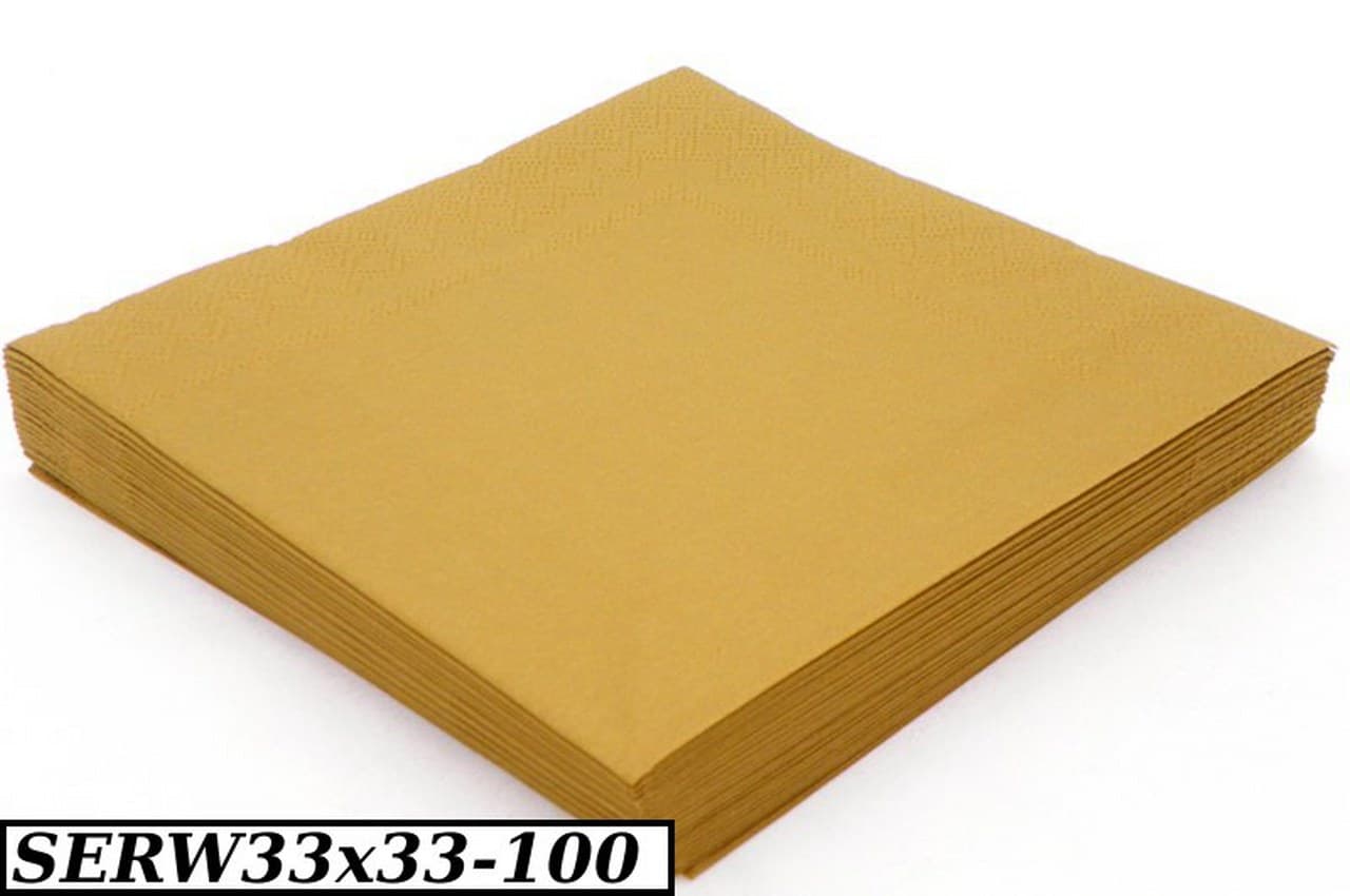 Serwetki Trójwarstwowe, 20szt,  33x33 złote