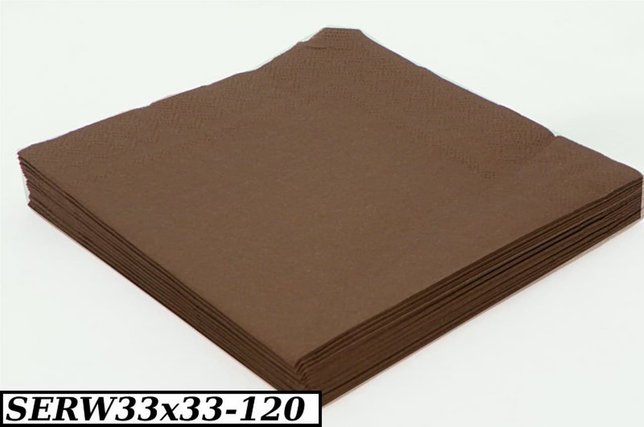 Serwetki Trójwarstwowe, 20szt,  33x33 brązowe