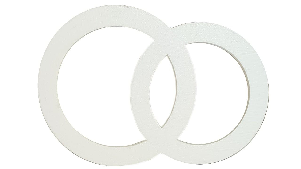 Podwójne obrączki styropianowe, 35cm/60cm