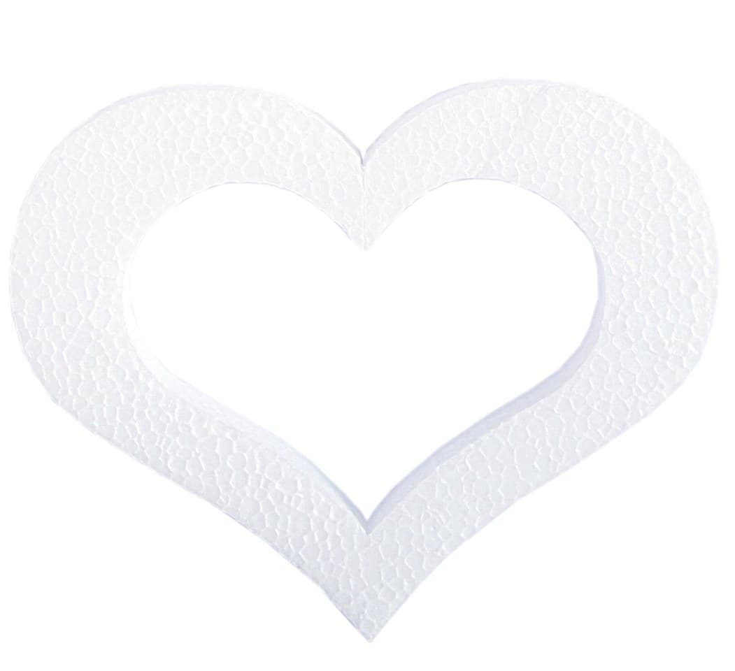 Serce styropianowe puste, wys 30.cm, szer.40 cm