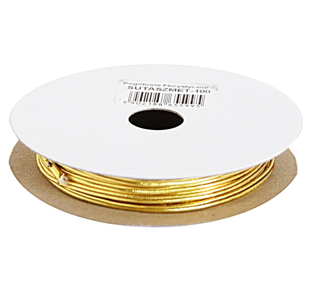 Sznurek Sutasz metalizowany 2mm/4,5m złoty