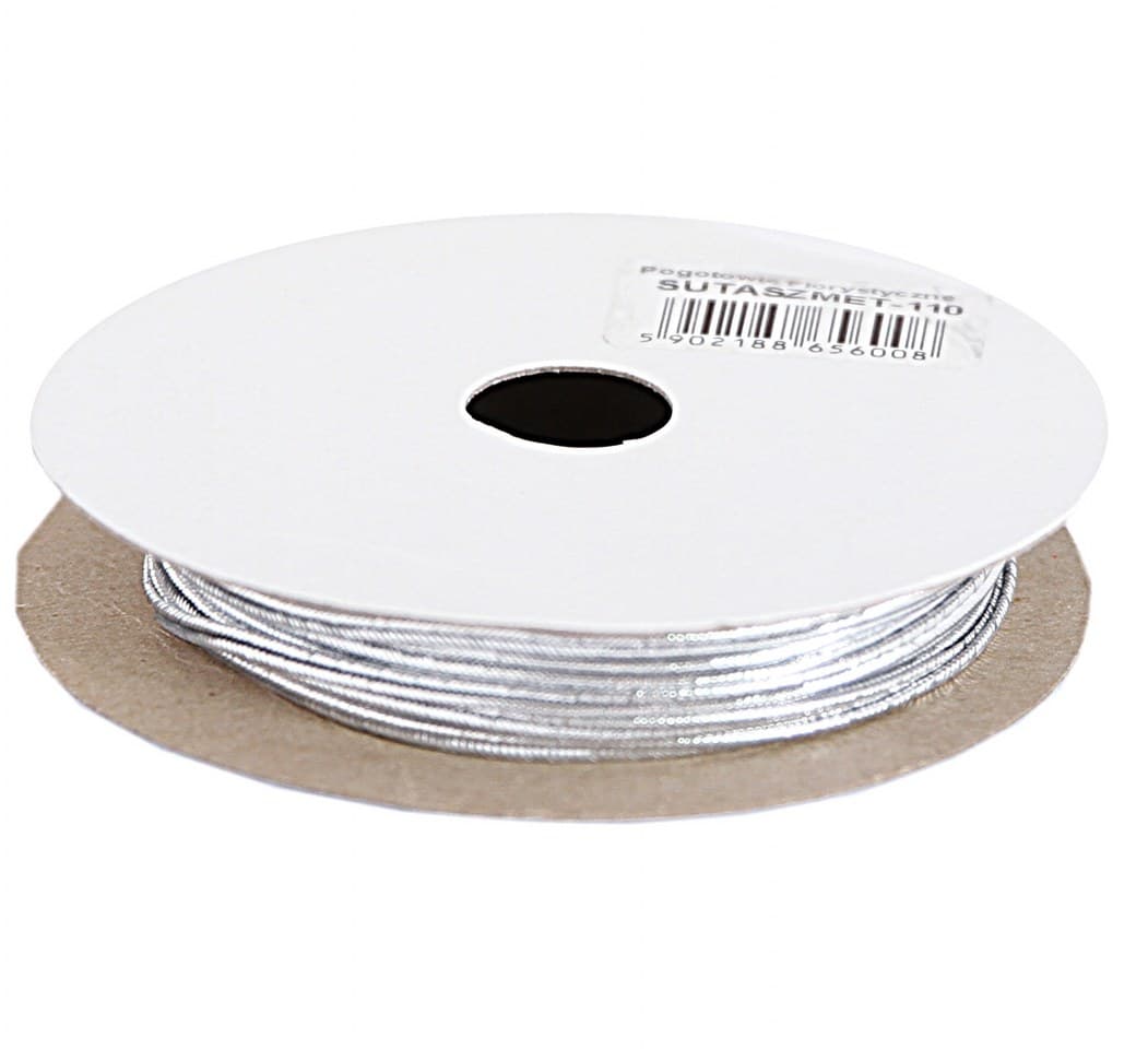 Sznurek Sutasz metalizowany 2mm/4,5m srebrny