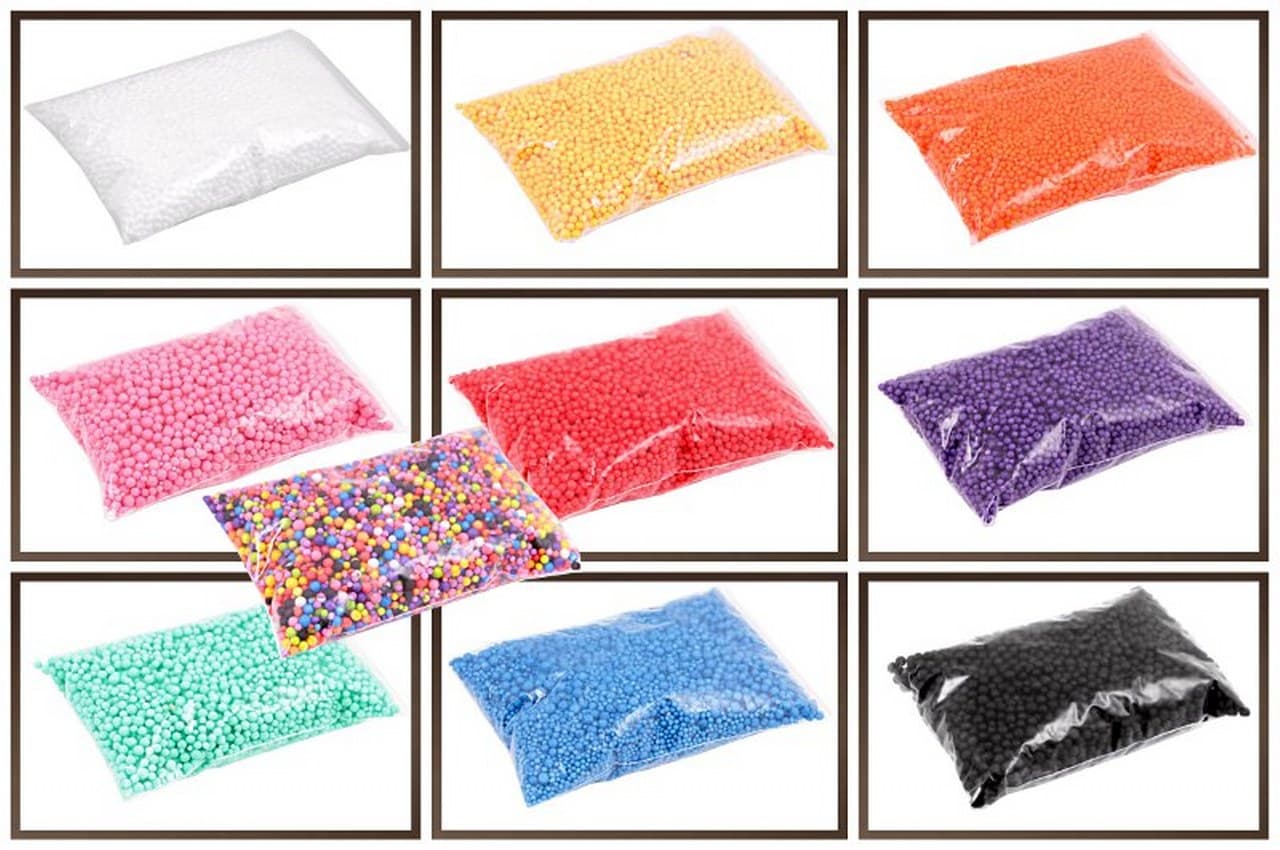 Kolorowe kulki styropianowe, 5mm, 0,5l, miks 