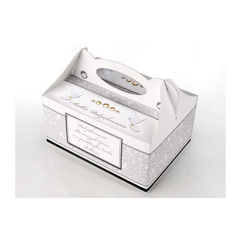 Pudełko tekturowe na ciasto, gołąbki + diameny