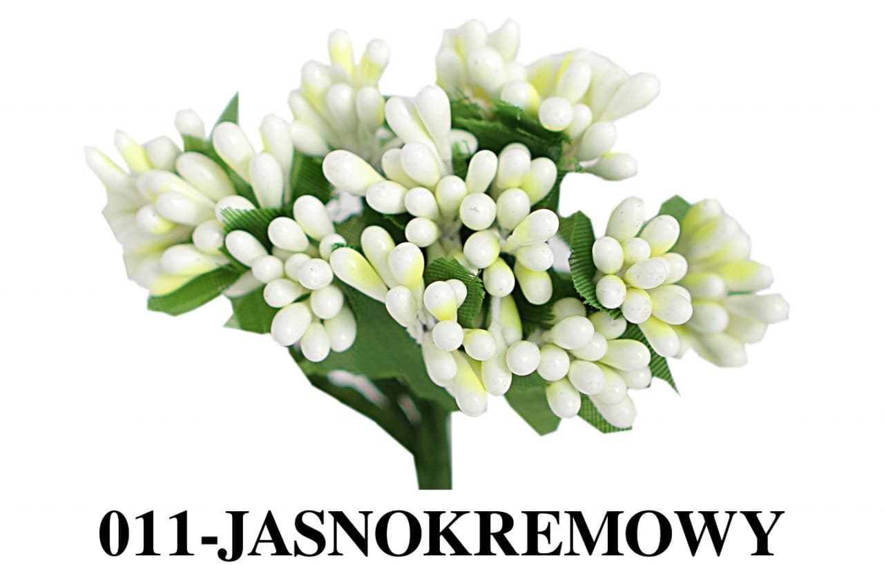 Pręciki na drucie ryż śr.2cm/12szt, kremowe