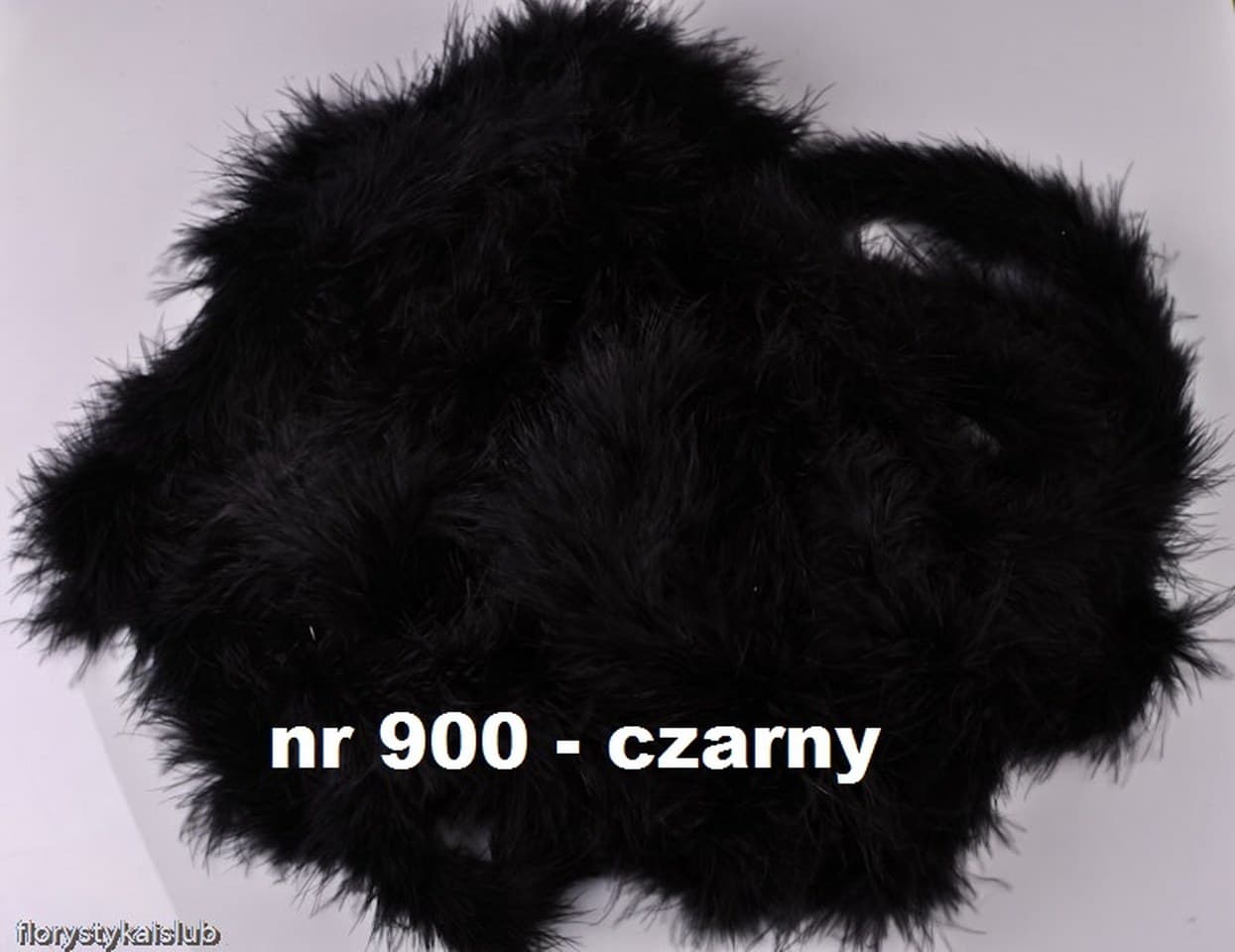 Szal Boa, z piór marabuta, 1m  czarny