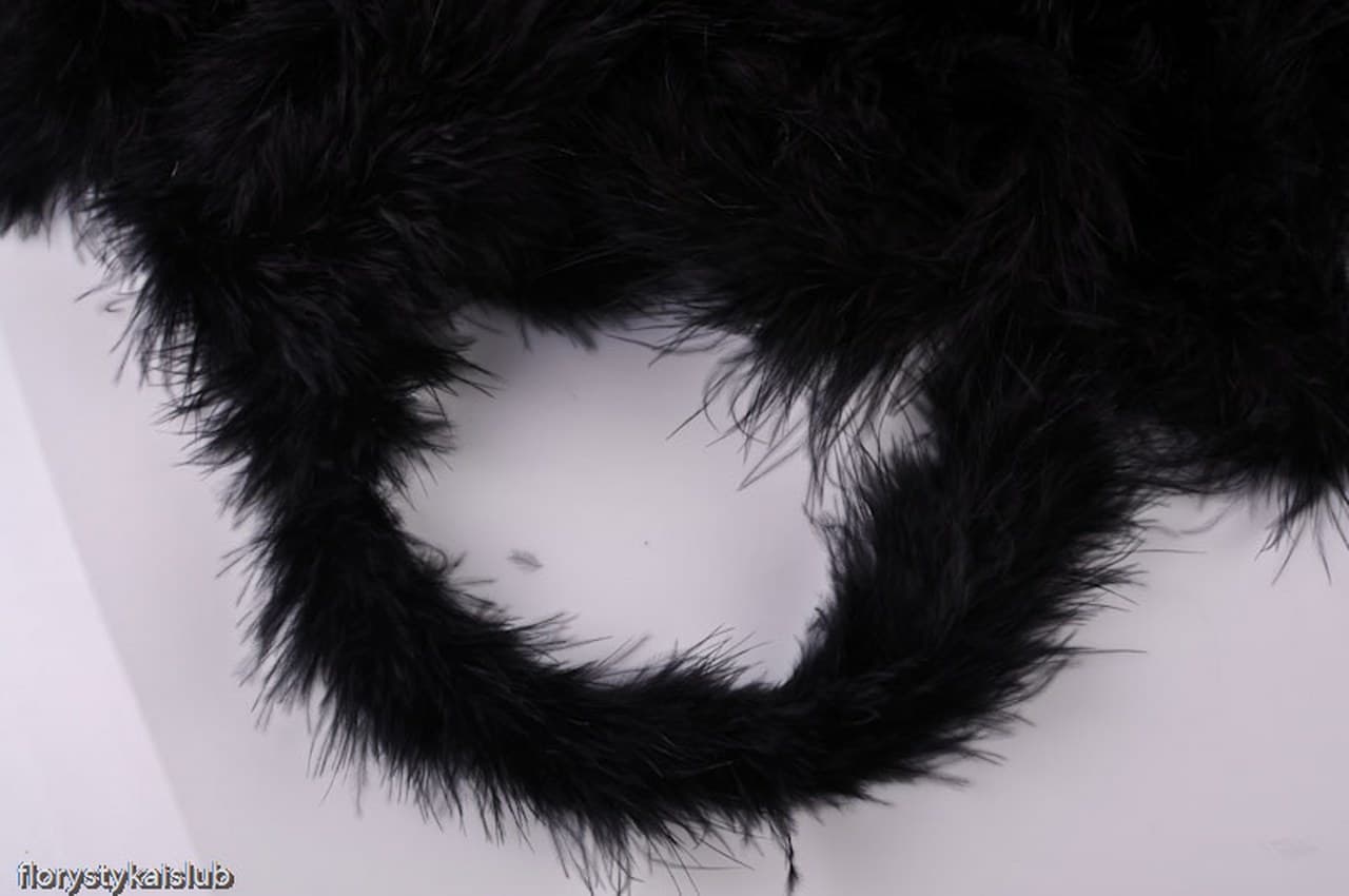 Szal Boa, z piór marabuta, 1m  czarny