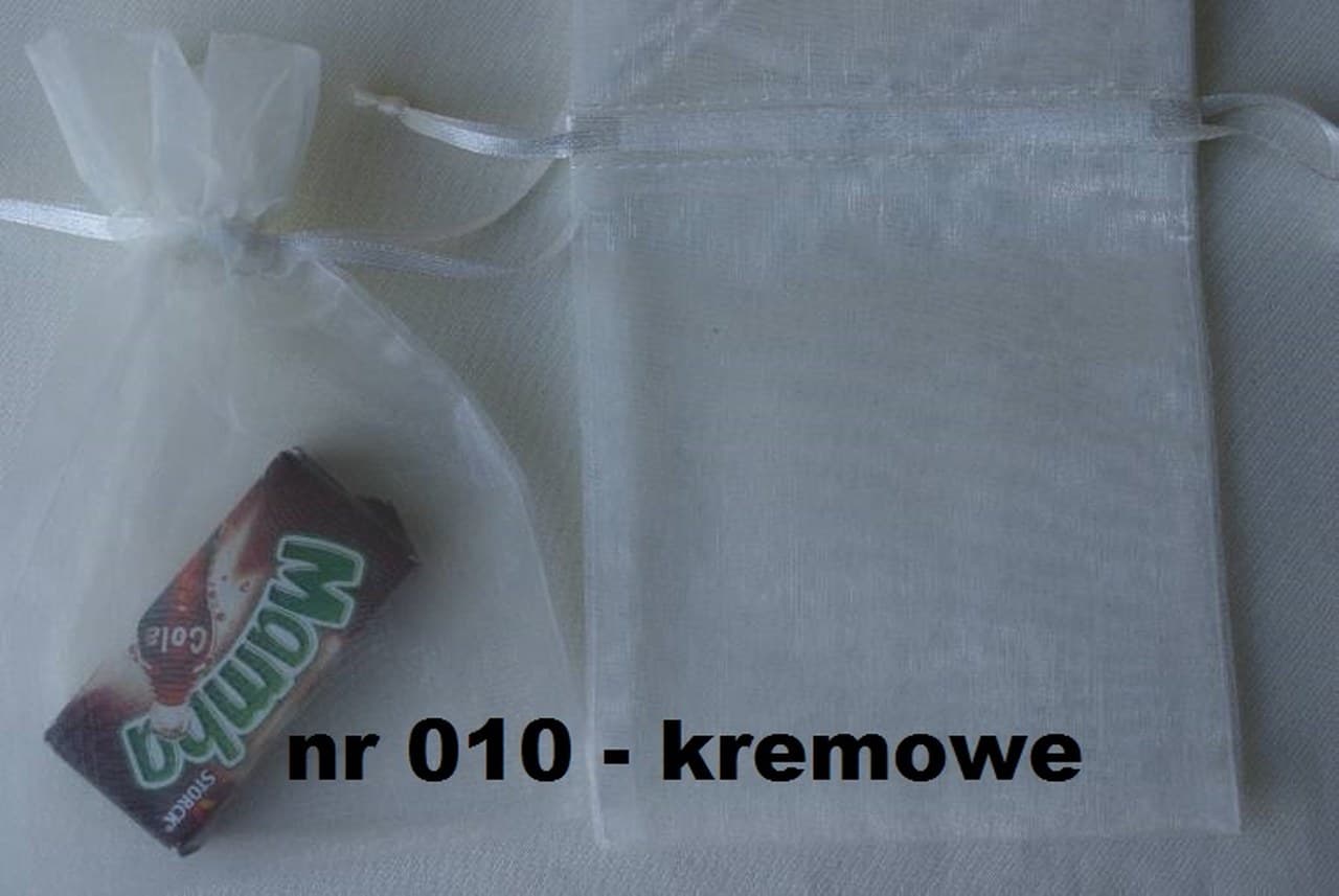 Woreczki z organzy, 9x13cm/12szt. kremowe