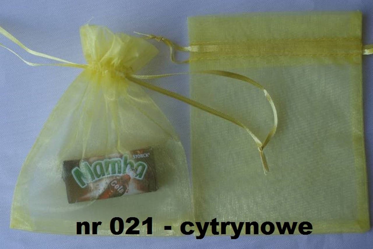 Woreczki z organzy, 9x13cm/12szt. żółte