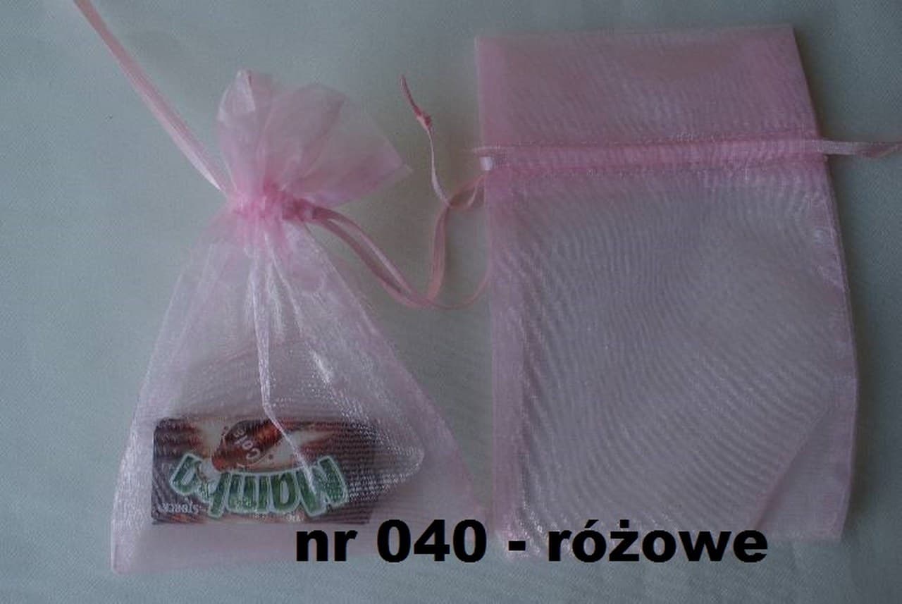 Woreczki z organzy, 9x13cm/12szt. różowe