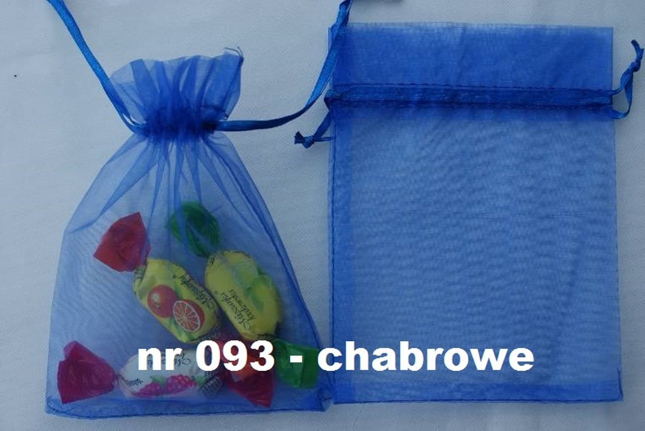 Woreczki z organzy, 9x13cm/12szt. chabrowe