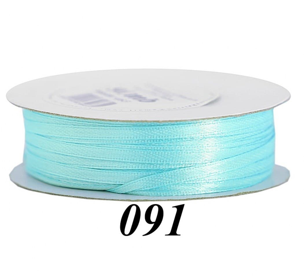 Wstążka satynowa 3mm/91mb, błękitna